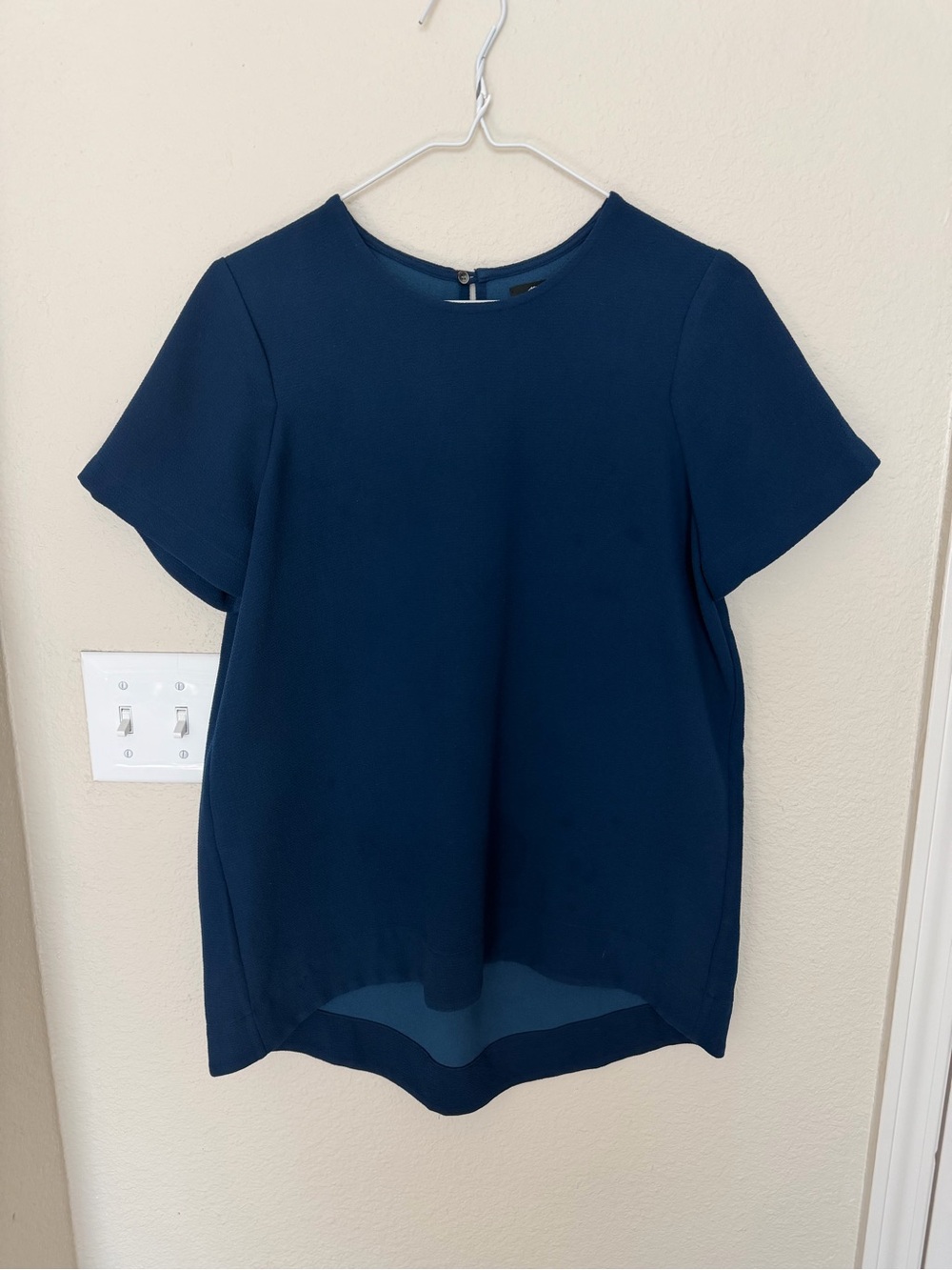 Madewell Navy Short Sleeve Crewneck Blouse